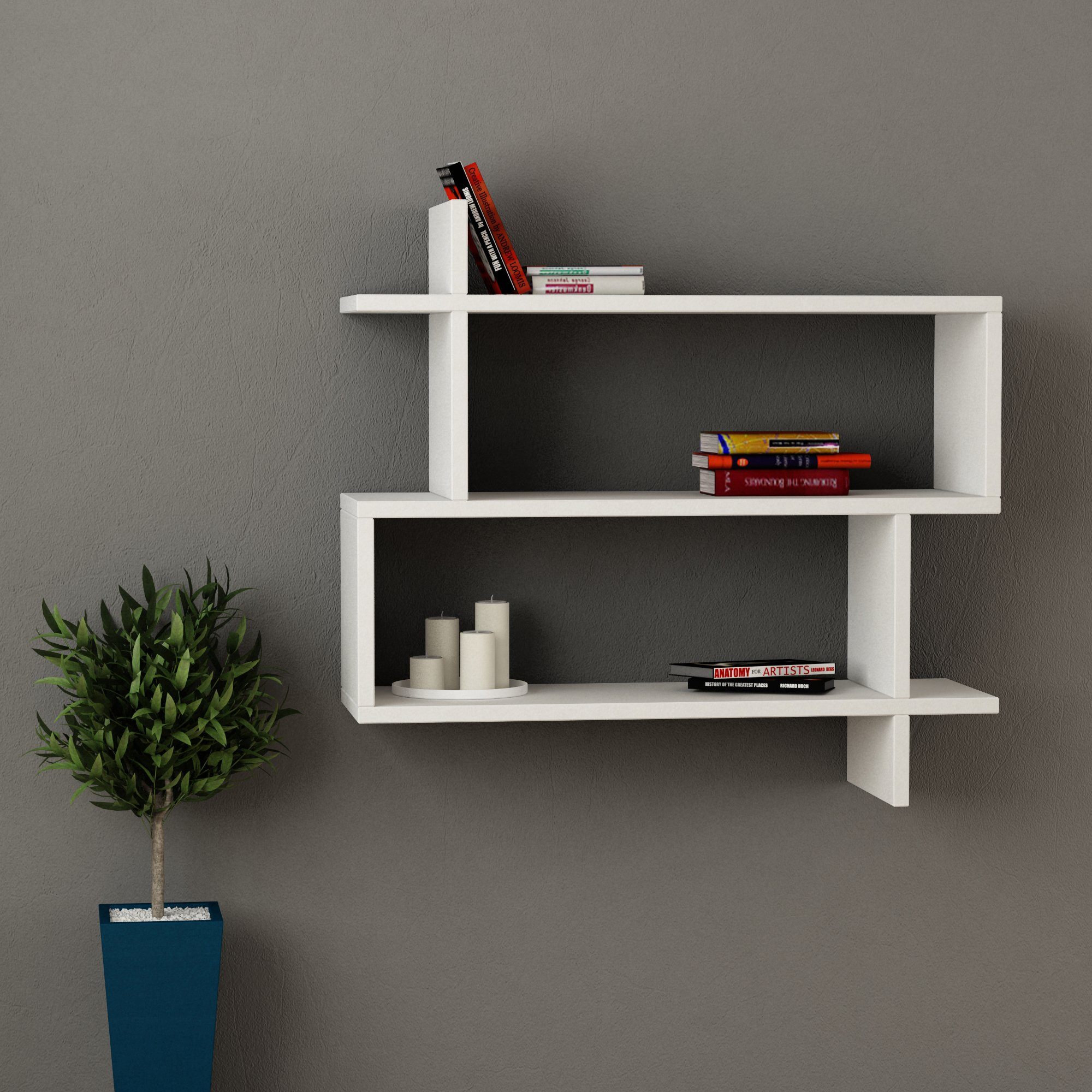 Decortie Bücherregal Paralel, Modernes Wandregal/Bücherregal, 70 günstig online kaufen