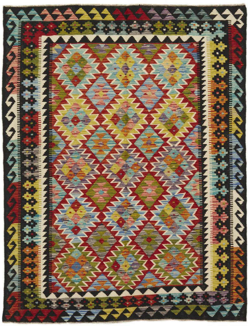 Orientteppich Kelim Afghan 152x198 Handgewebter Orientteppich, Nain Trading, rechteckig, Höhe: 3 mm