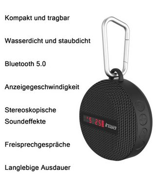 Gontence Bluetooth-Fahrrad Display-Geschwindigkeit Lautsprecher mit Halterung Bluetooth-Lautsprecher