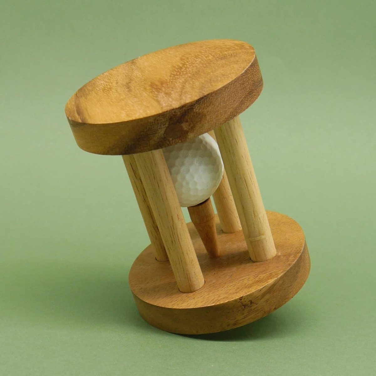 ROMBOL Denkspiele Spiel GOLFBALL PUZZLE - kreatives Golfer-Geschenk, Denkspiel, Holzpuzzle