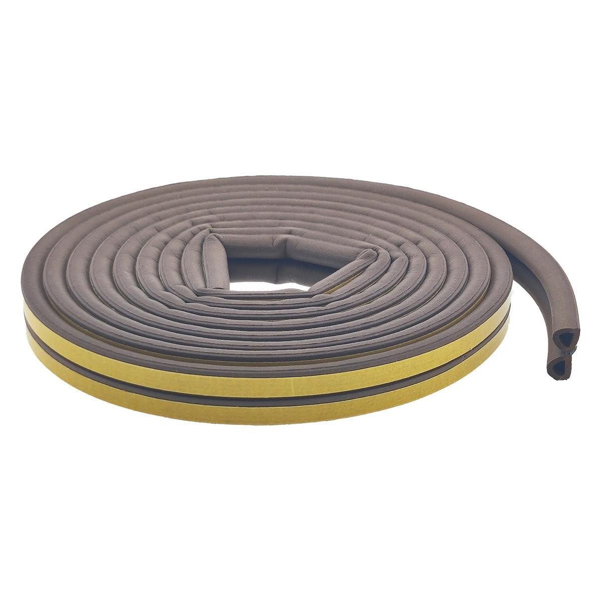 varivendo Dichtungsband Gummidichtung D-Profil 6m braun Spaltabdichtung, (Rolle, 1-St., Gummidichtung), abdichtung abdichtungsband luftdicht fensterdicht scheibendichtung