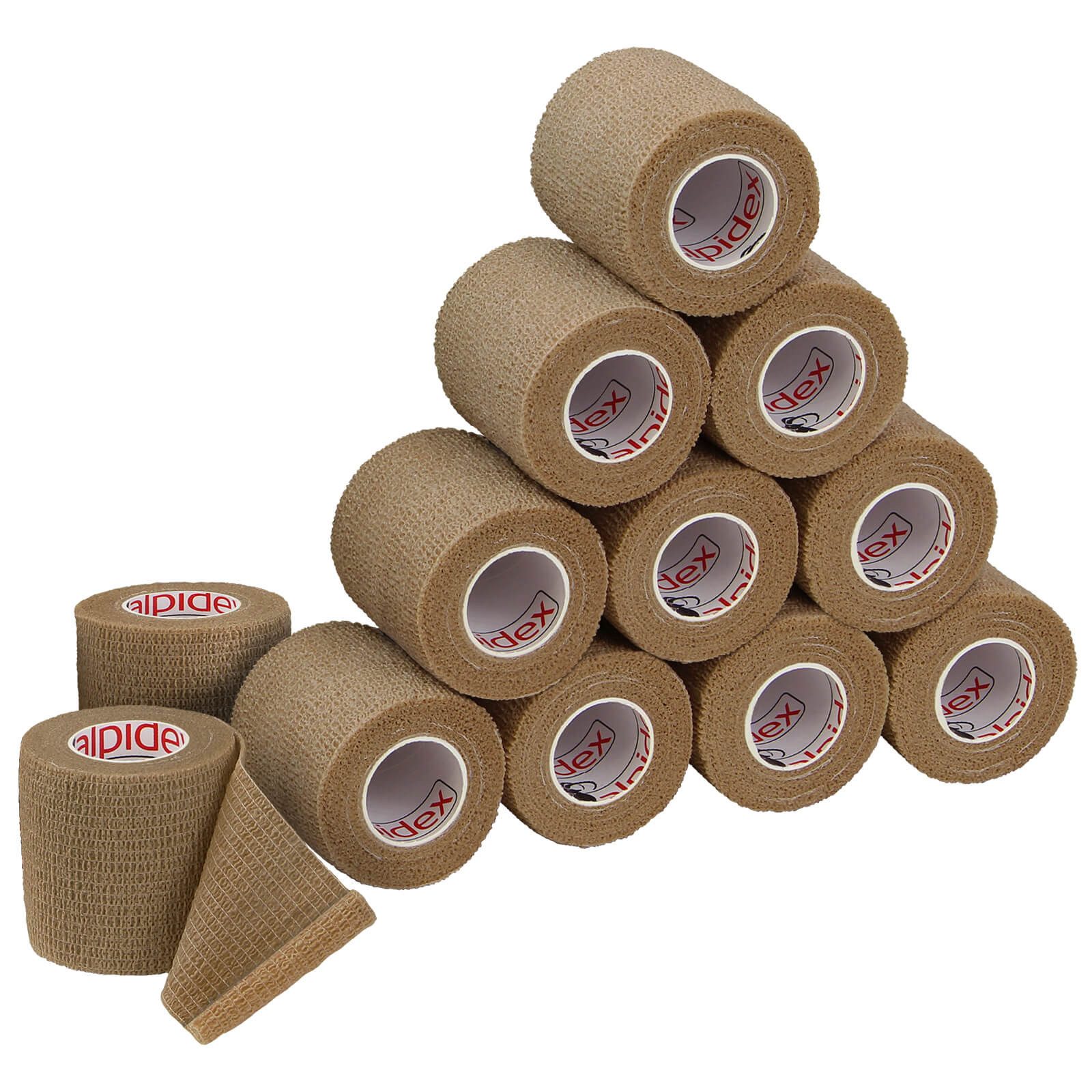 ALPIDEX Bandage 12 Rollen Haftbandage 5 cm x 4.5 m selbstklebender Verband