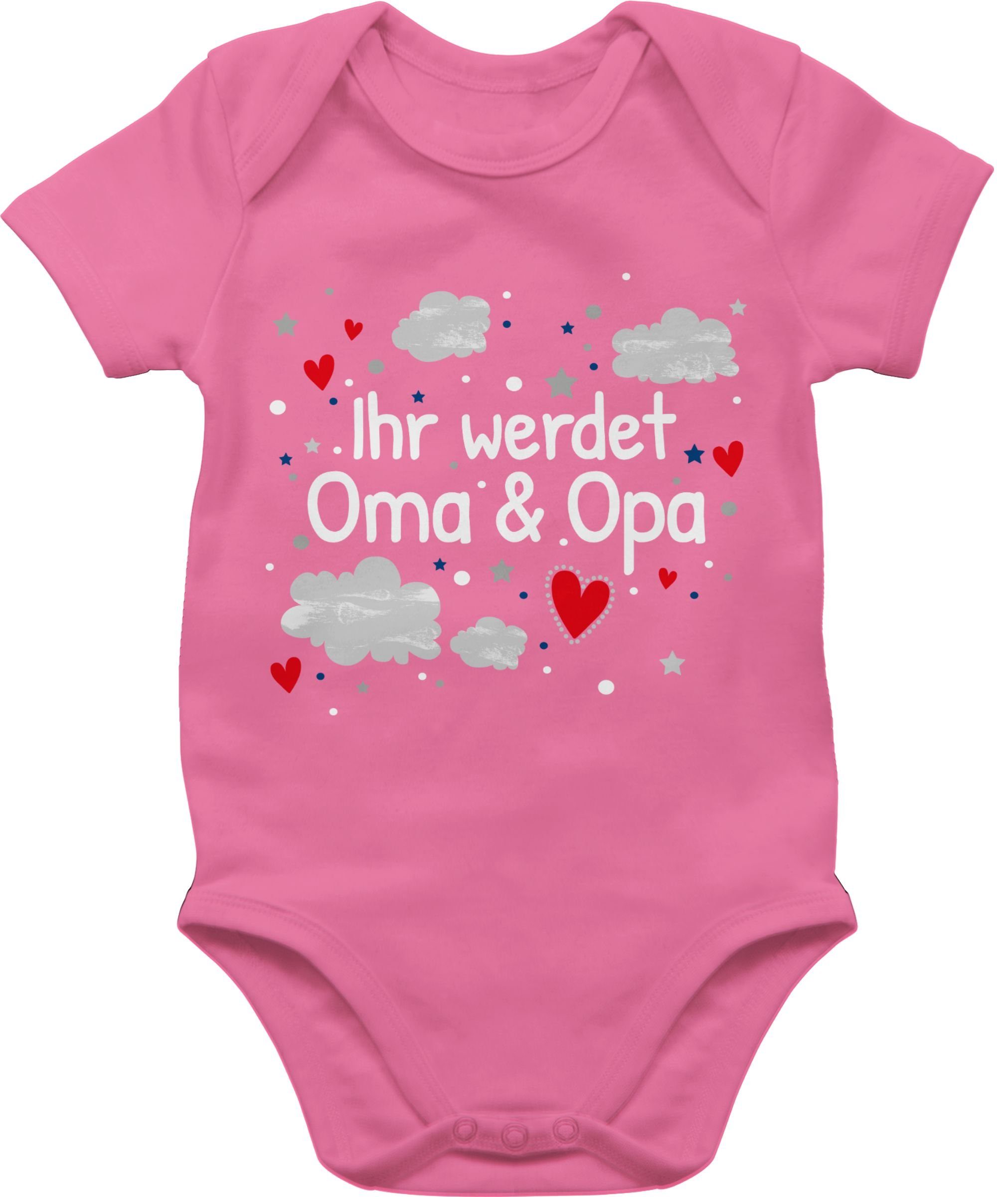 Shirtracer Shirtbody »Ihr werdet Oma & Opa Wolke weiß Statement