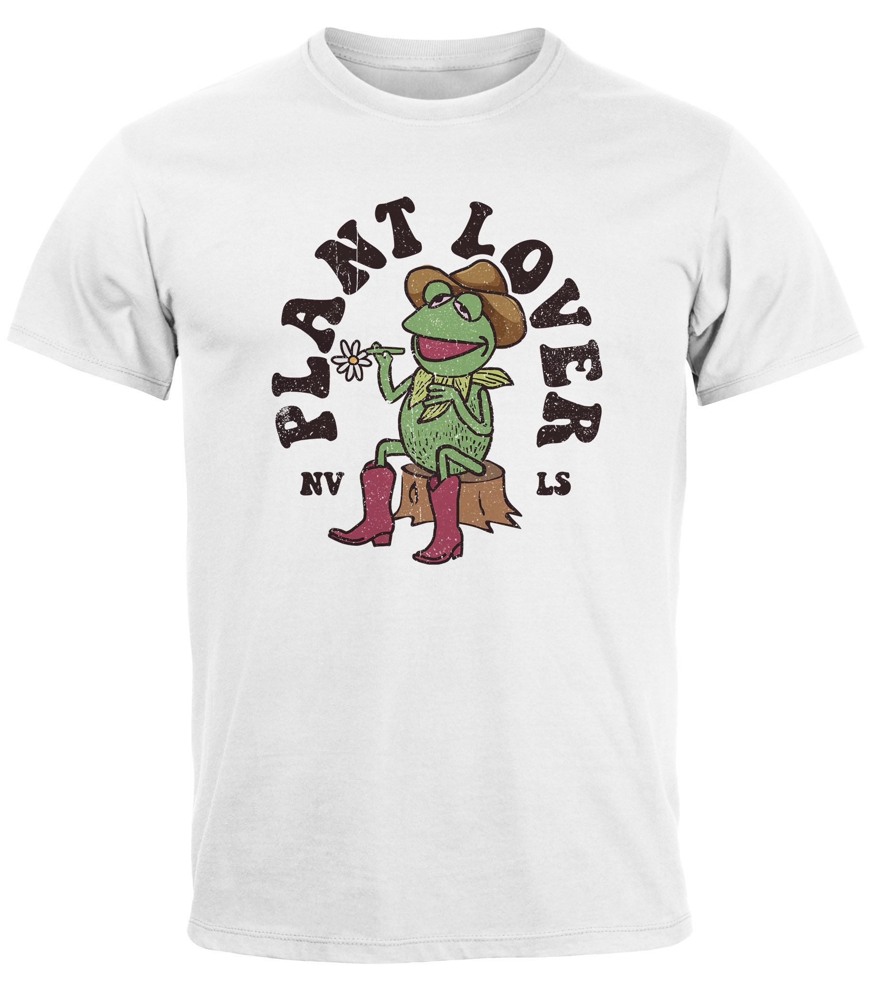 Neverless Print-Shirt Herren T-Shirt Frontprint Grafik-Shirt Frosch Plant L günstig online kaufen