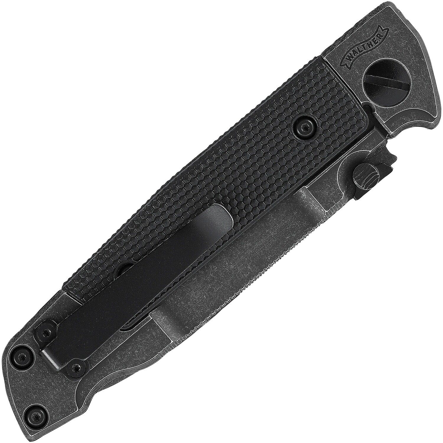 Walther Serrated Folder Frame Steel Taschenmesser Blackwash Q5 Messer