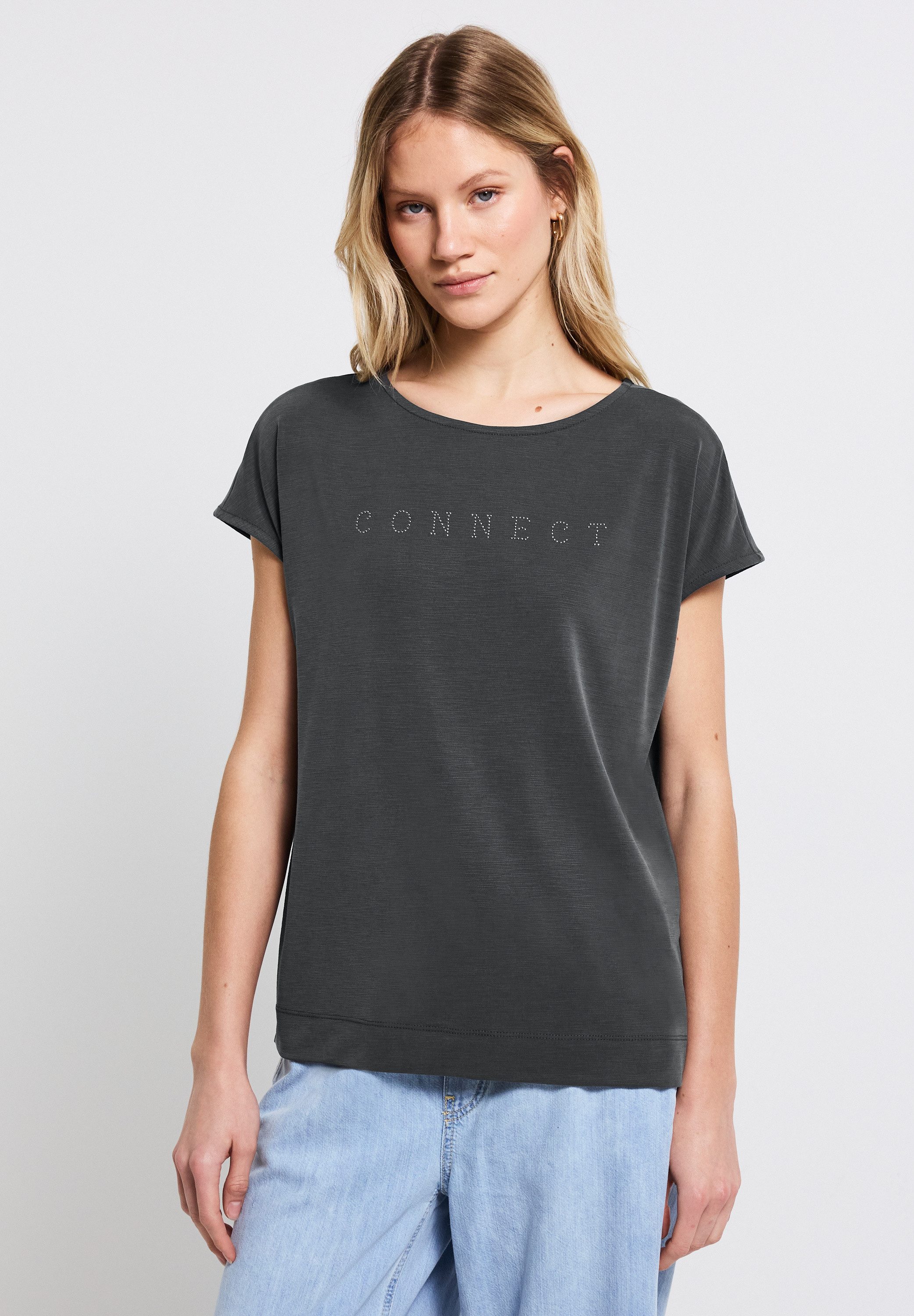 STREET ONE T-Shirt mit Seitlichen Einschlitzen günstig online kaufen
