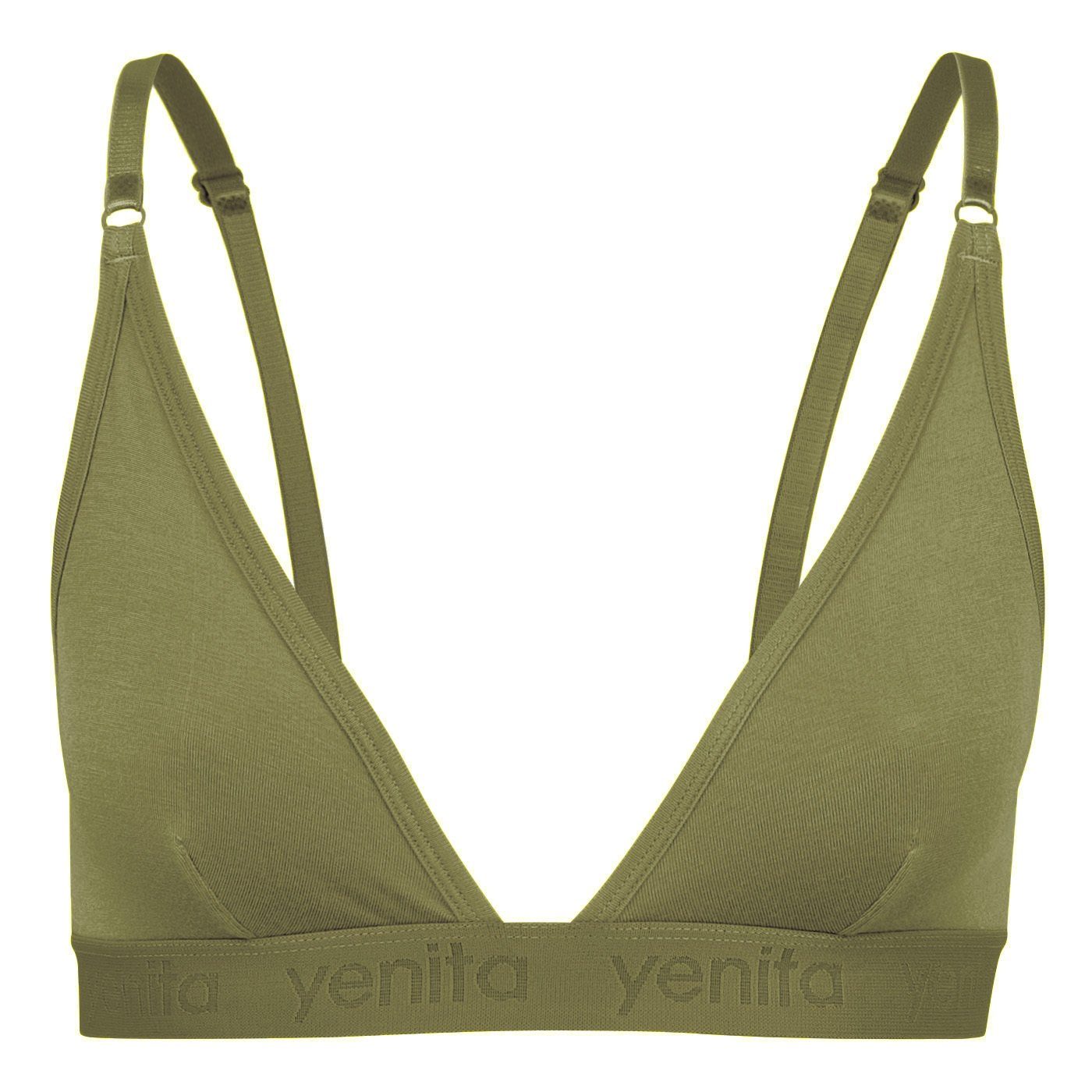 Yenita® Bustier Triangel BH aus Viskose ohne Bügel und elastischem Gummibund
