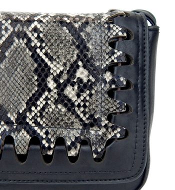 Ella Jonte Handtasche, schwarz grau mit Animalprint Lederimitat