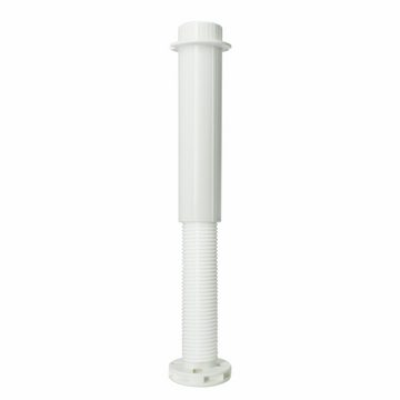 Prima-Online Stellfuß Möbelfuß Stützfuß Bettfuß Kunststoff Beine Weiß verstellbar 15-25cm