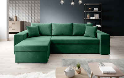 Luxusbetten24 Schlafsofa Designer Sofa Denver, mit Stauraum und Schlaffunktion