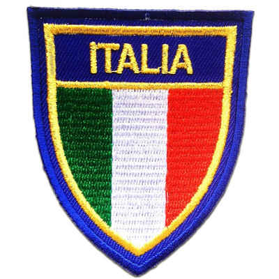 Catch the Patch Aufnäher Bügelbild, Aufbügler, Applikationen, Patches, Flicken, zum aufbügeln, Polyester, ITALIA Flagge Fahne Italien - Größe: 6.0 x 7.4 cm