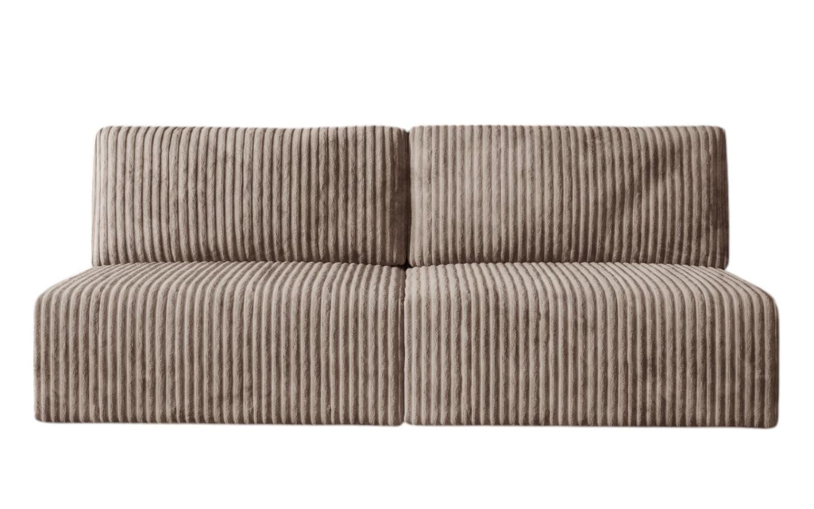 Compleo Schlafsofa klein, Cordsofa ohne Armlehnen, günstig online kaufen