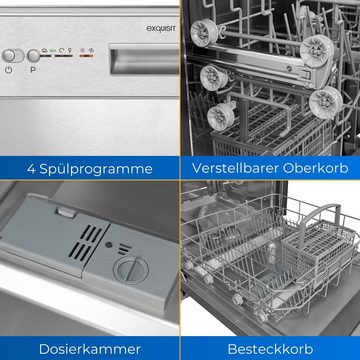 exquisit Unterbaugeschirrspüler, EGSP6112-EF-030E, 11 l, 12 Maßgedecke, Inkl. flexibler Besteckkorb, mit Energiesparfunktion ECO