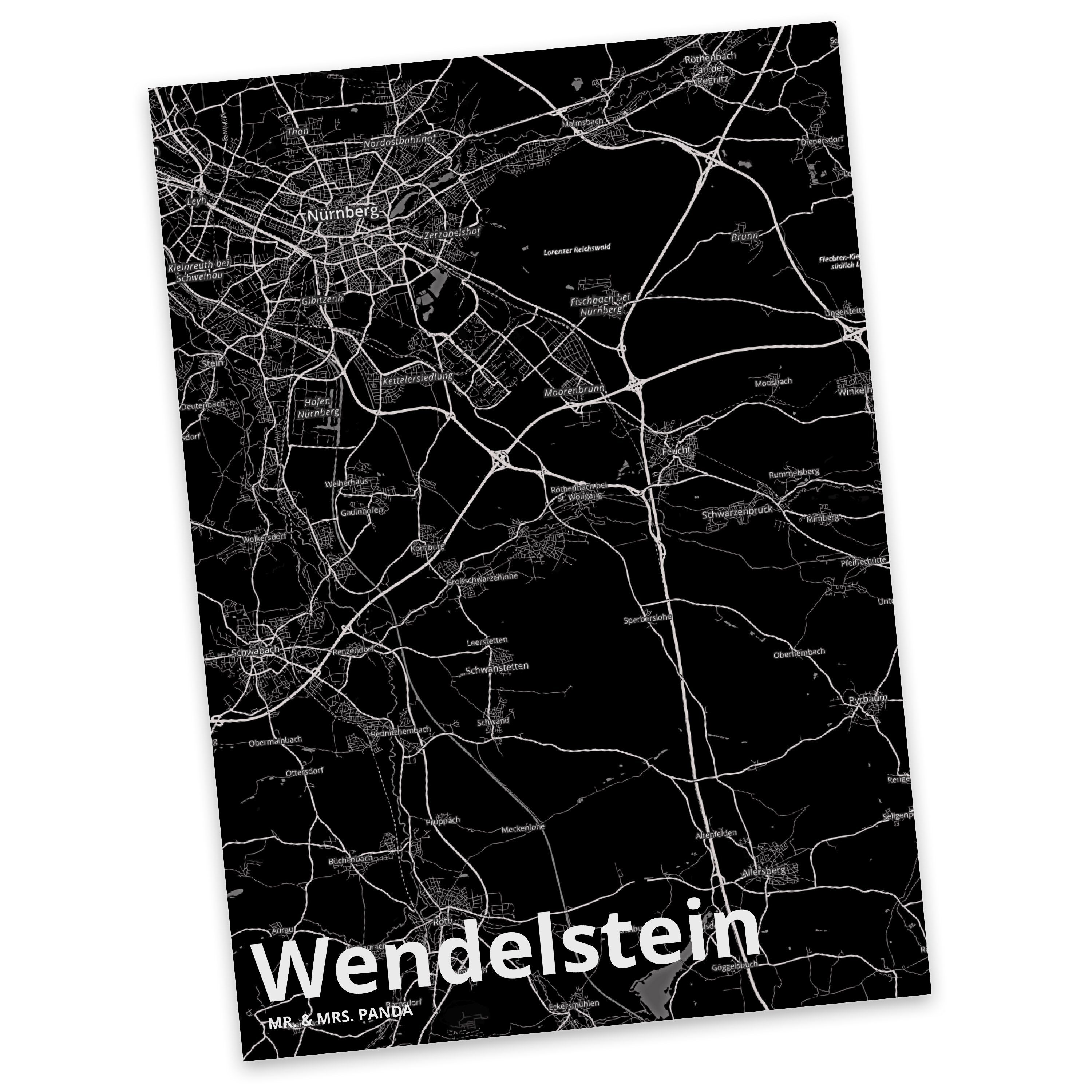 Mr. & Mrs. Panda Postkarte Wendelstein - Geschenk, Ansichtskarte, Städte, Stadt Dorf Karte Landk