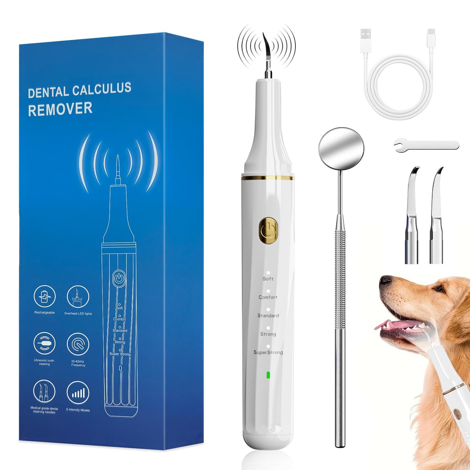 Zahnpflege-Set Zahnreiniger Ultraschall für Hund und Katze, Zahnpflege Set