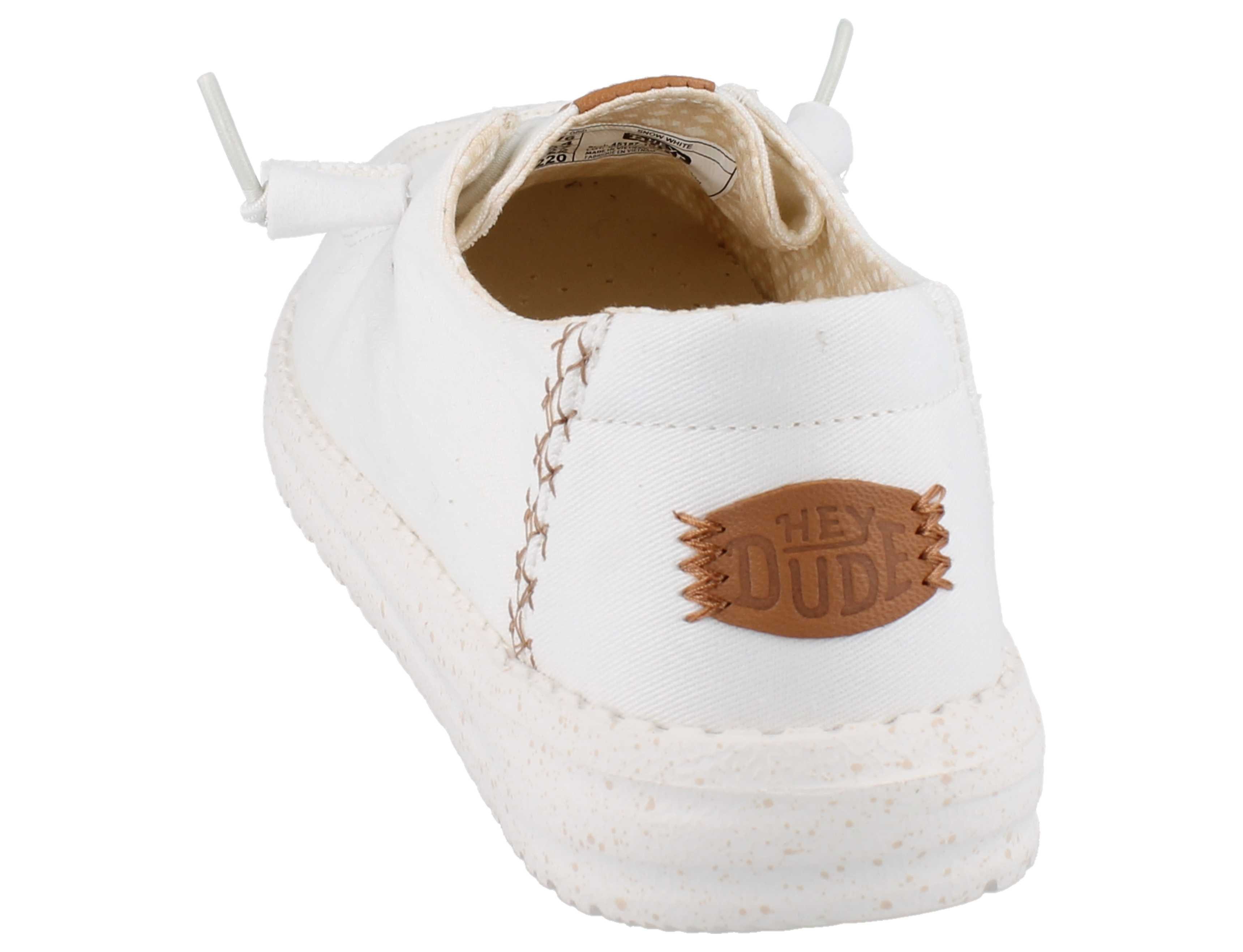 Hey Dude HEY DUDE Wendy Chambray Grid Damen Schlupfsneaker weiß Textil - Slipper Wechselfußbett
