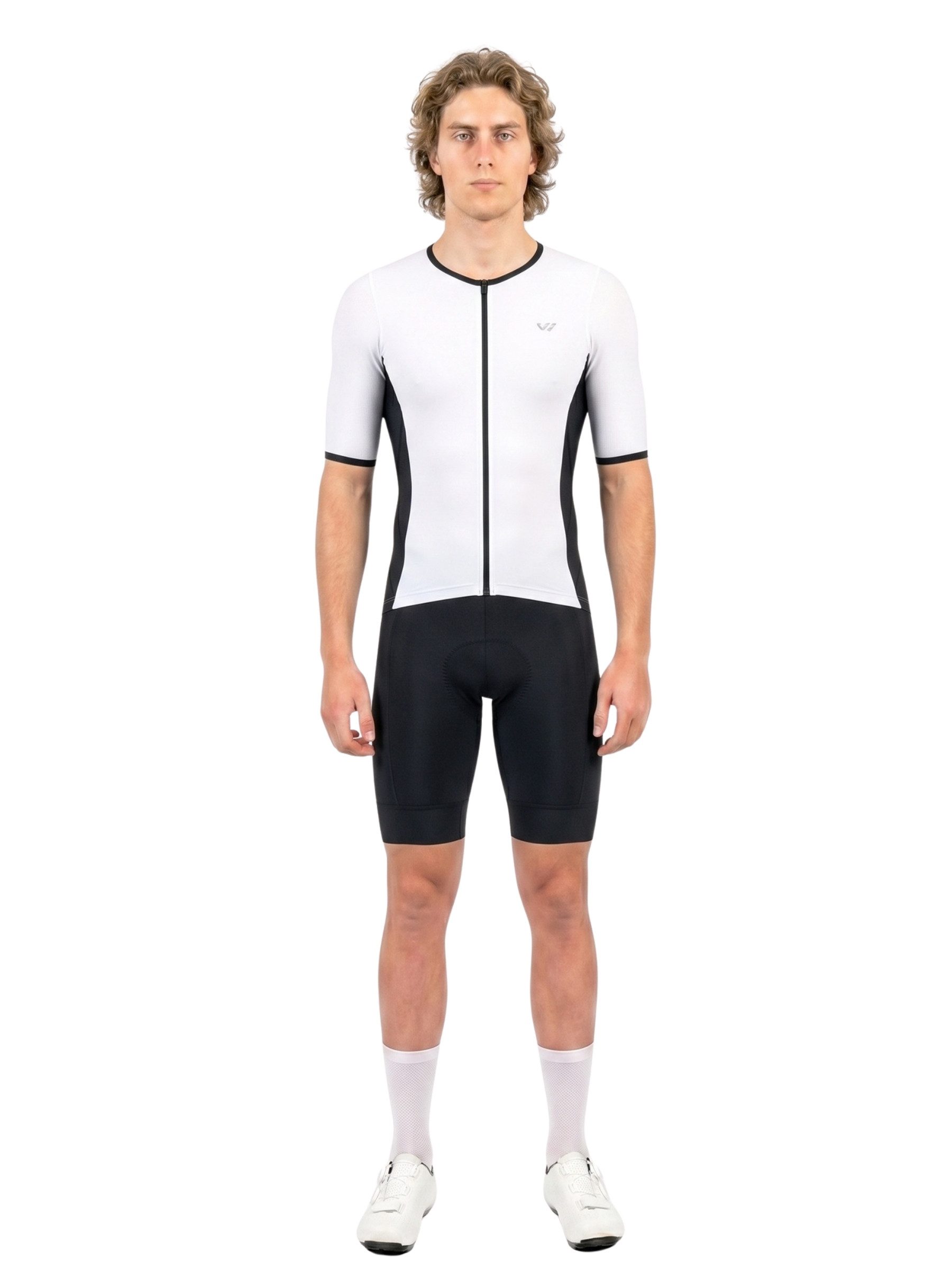 Wulibike Trainingsanzug Herren-Triathlonanzug Kurzarm Einteiler mit Sitzpolster, atmungsaktiv (Einteilig, 1-tlg), aerodynamischer Trainingsanzug für Radsport Laufen Schwimmen