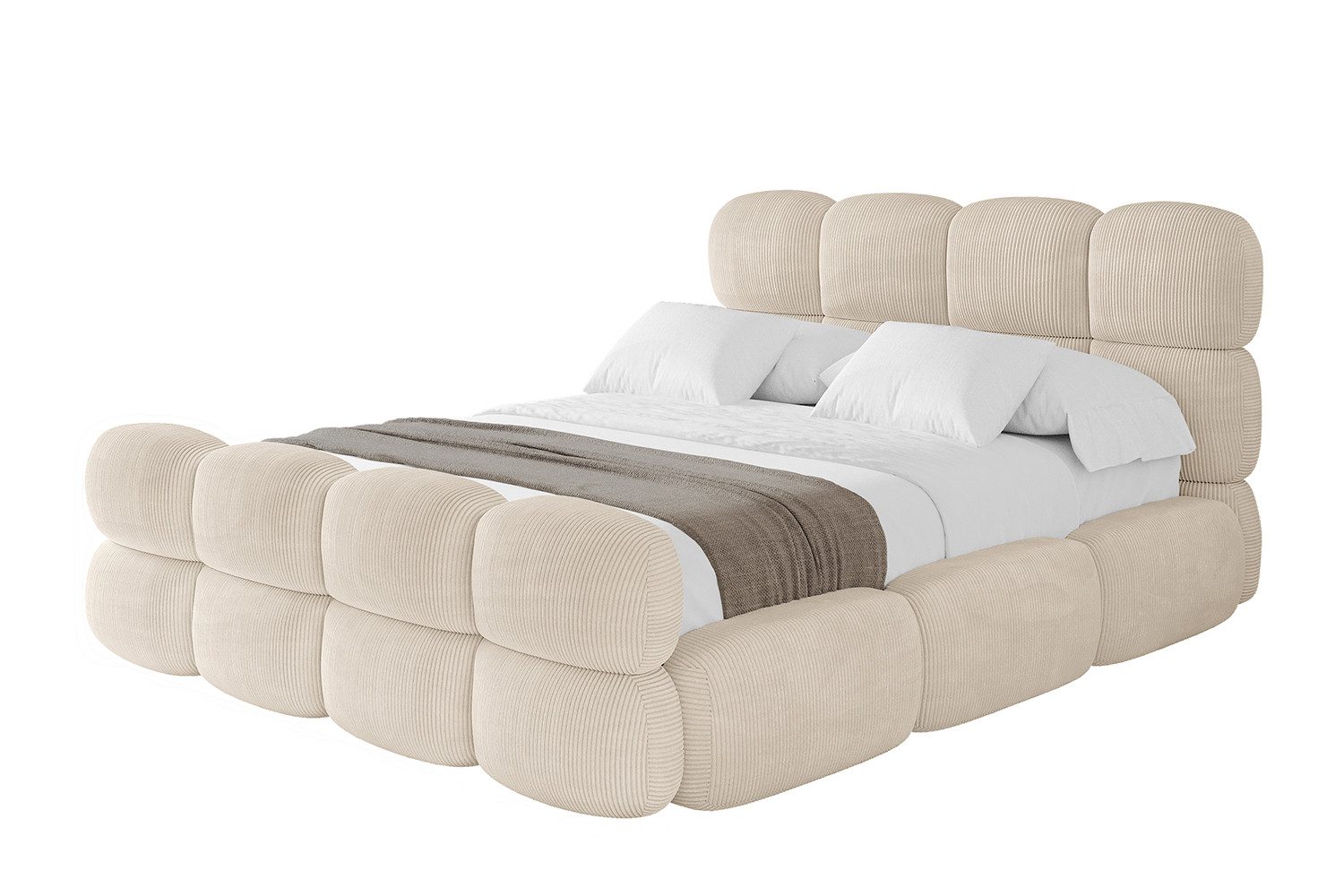 ALTDECOR Polsterbett NOMA-Z (Polsterbett mit Bettkasten und Lattenrost, Boxbett ohne Matratze), Doppelbett mit Stauraum, Bett mit Kopfteil