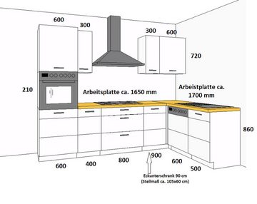 Küchen-Preisbombe Winkelküche STILO 285x170 cm Küche Küchenzeile Küchenblock Eckküche Weiss Landhaus