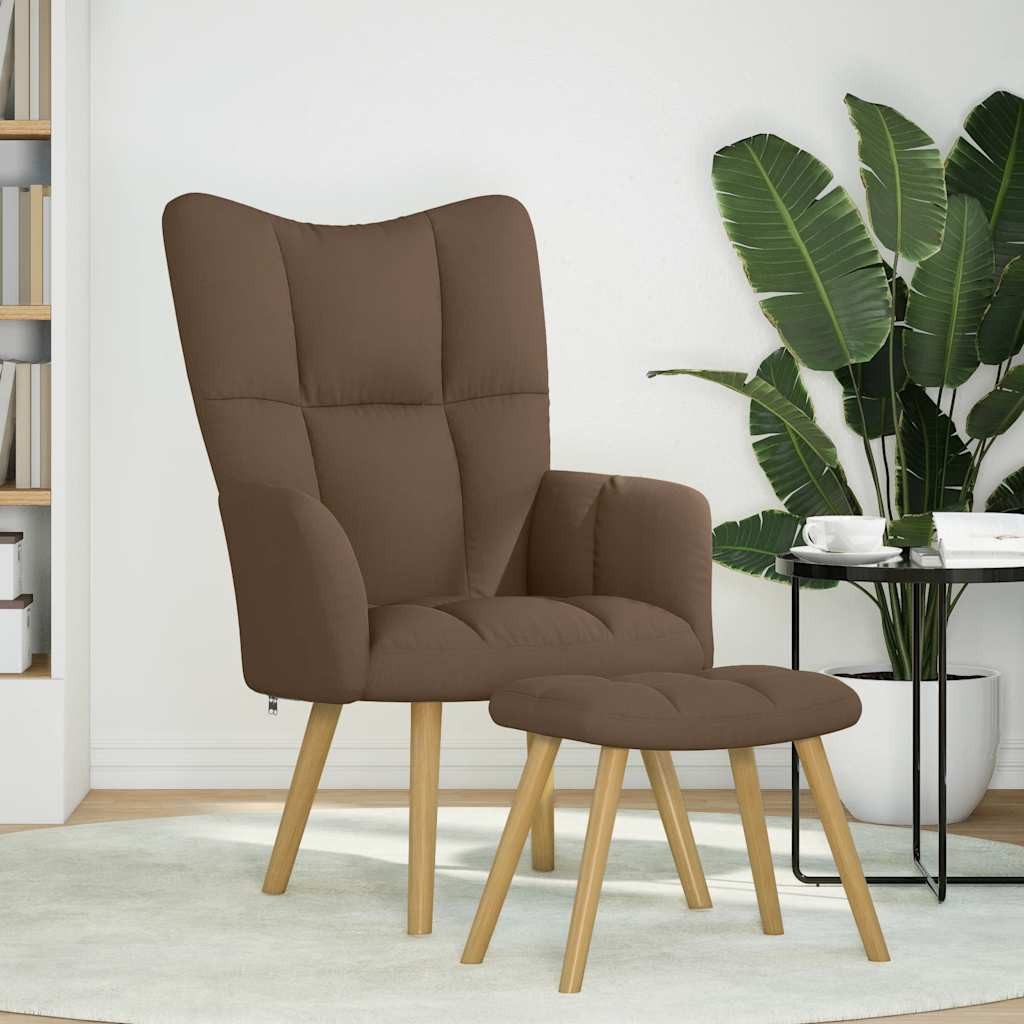 vidaXL Sessel Relaxsessel mit Hocker Braun günstig online kaufen