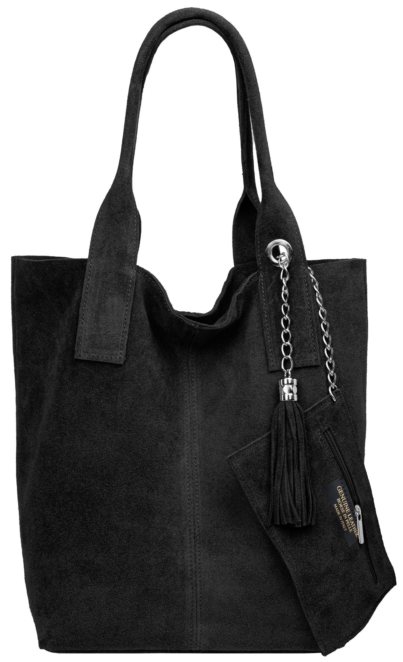 Schultertasche große Wildleder Shopper Damen Tasche - CLASSIC LINE - Modell No.828
