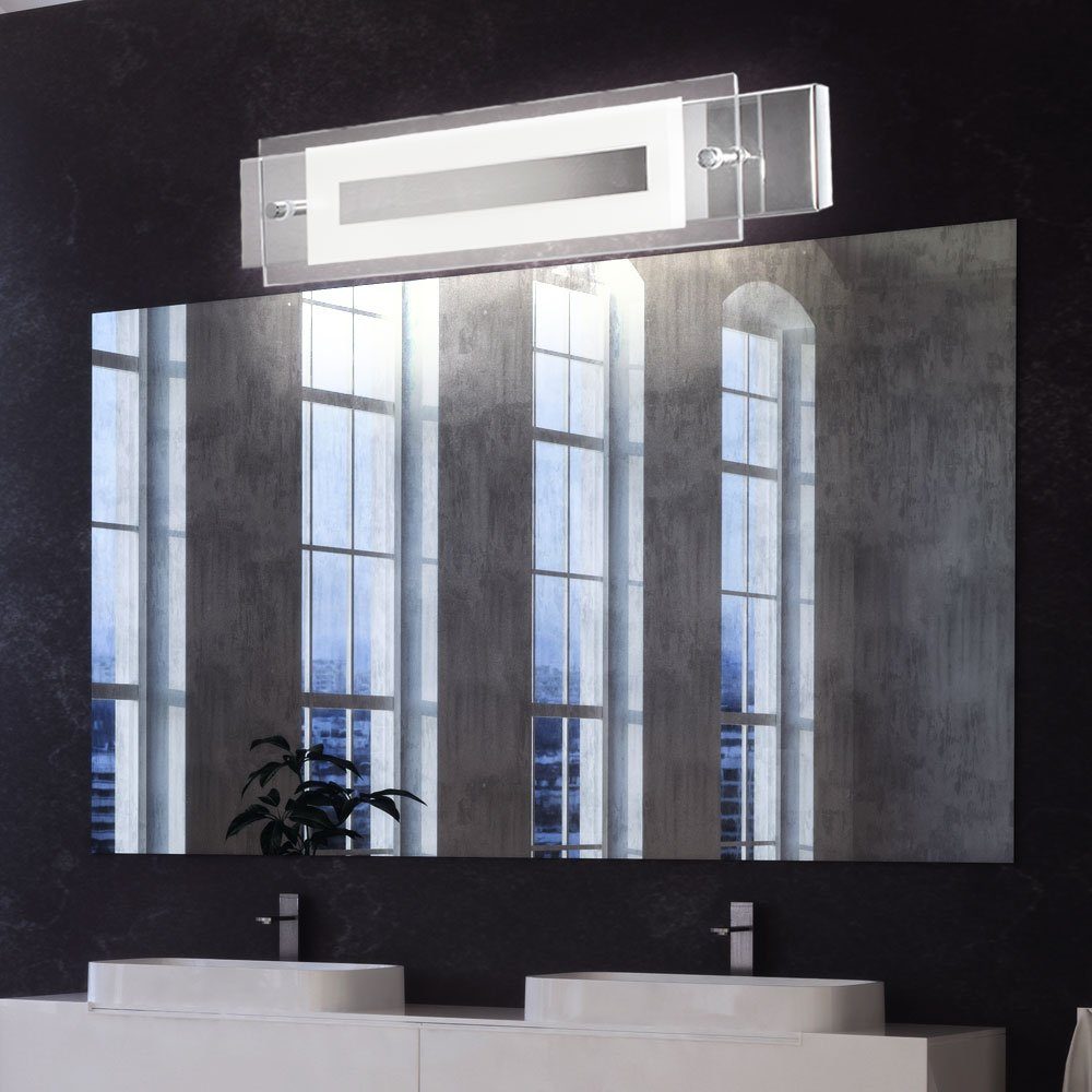 etc-shop LED Wandleuchte, LED-Leuchtmittel fest Design Glas Wand 2x Strahler Wohn Warmweiß, verbaut, Zimmer Lampen LED