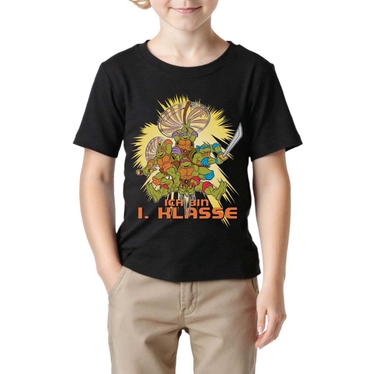 T-Shirt Teenage Mutant Ninja Turtles Einschulung Kinder Basic T-Shirt