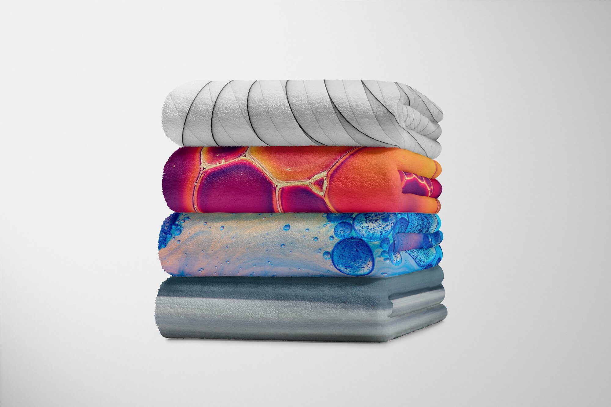 Sinus Art Handtücher Handtuch Strandhandtuch Fotomotiv Kuscheldecke Wasserblasen Kun, Handtuch (1-St), Nahaufnahme Baumwolle-Polyester-Mix Saunatuch mit