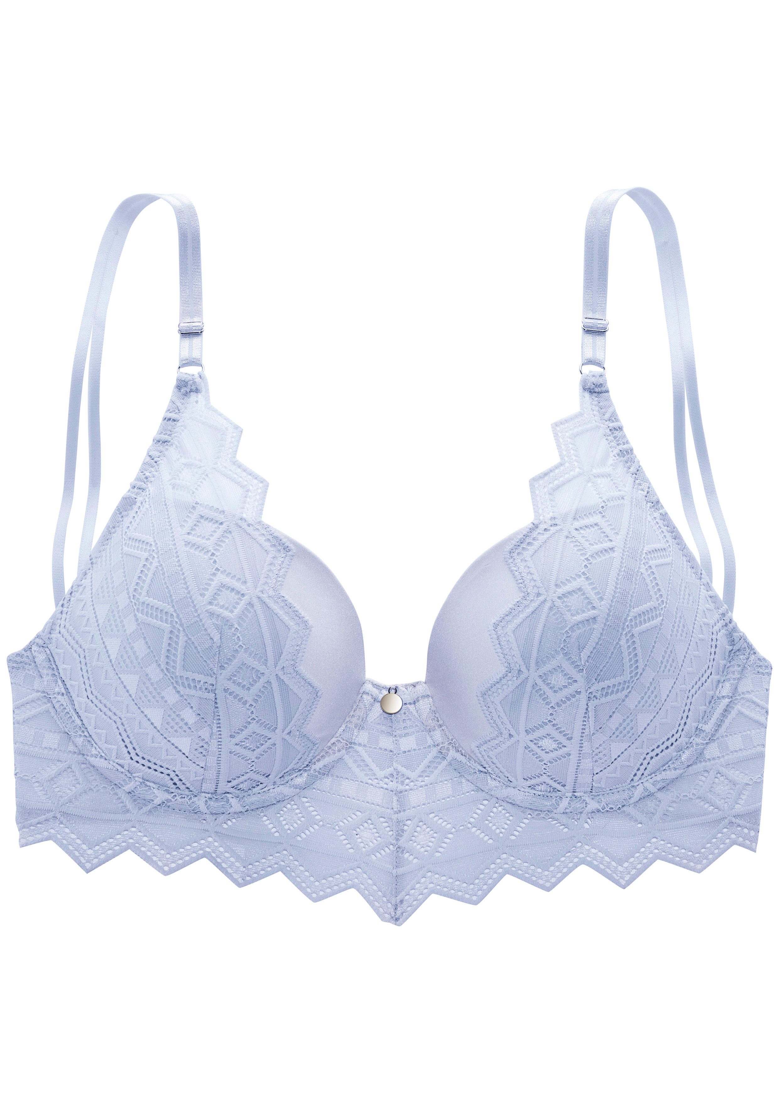 s.Oliver Push-up-BH Romane mit Bügel und graphischer Spitze in transparenter Optik, Dessous – Bild 2 von 5