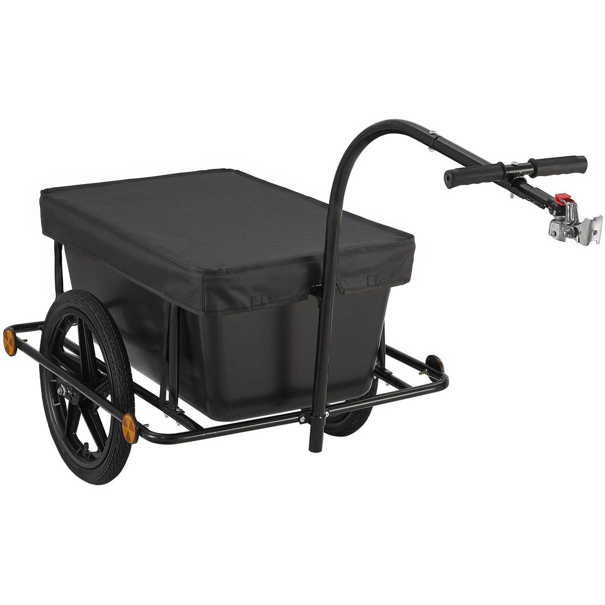 CLP Handwagen Lastenanhänger Transportkarre Gartenwagen, (Spar-Set, 1-St., 78 x 50 x 30 cm robust), 2-in-1, 90 L Volumen, Abdeckplane, 6 Reflektoren