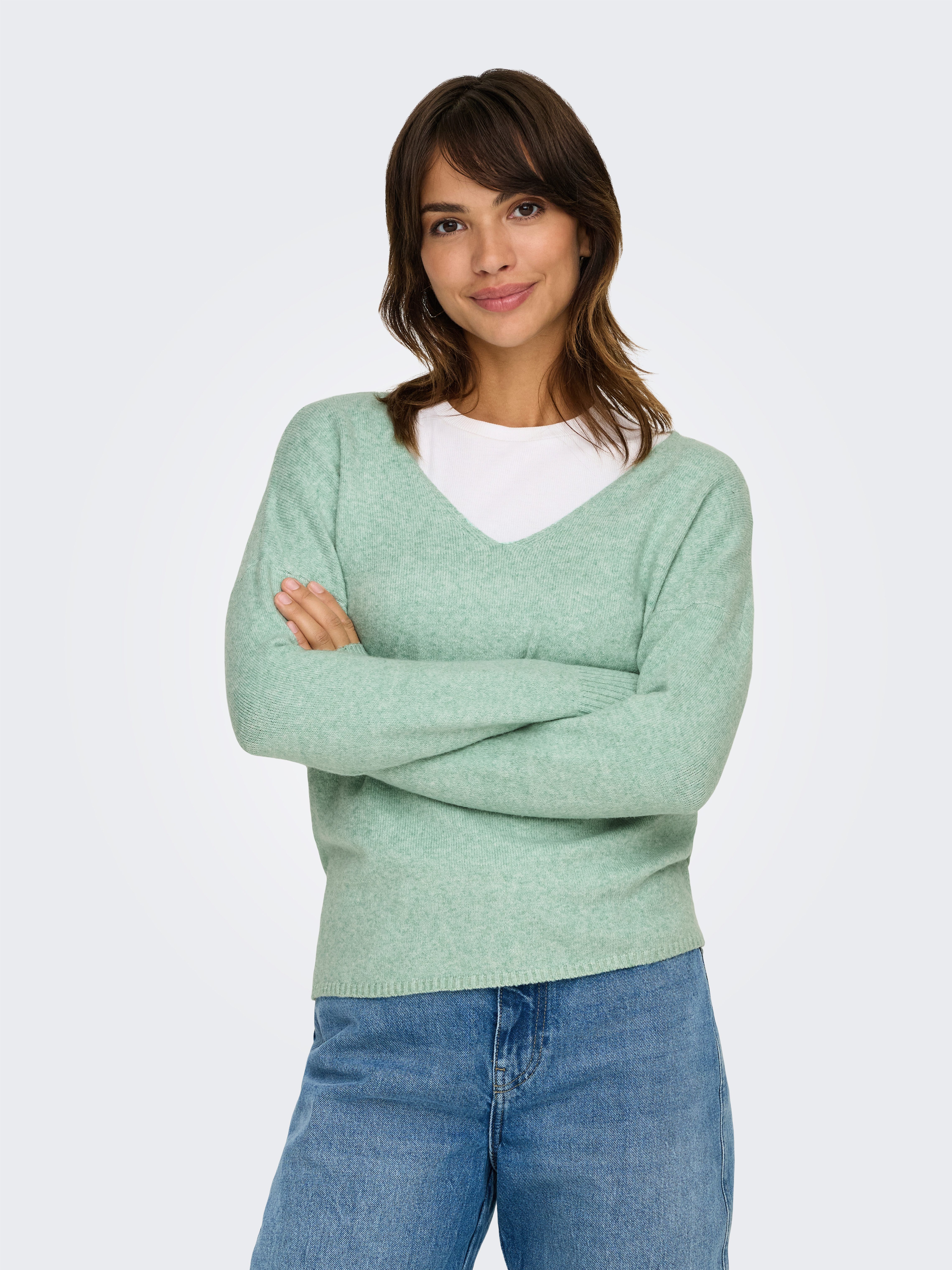ONLY V-Ausschnitt-Pullover ONLRICA LIFE L/S V-NECK günstig online kaufen