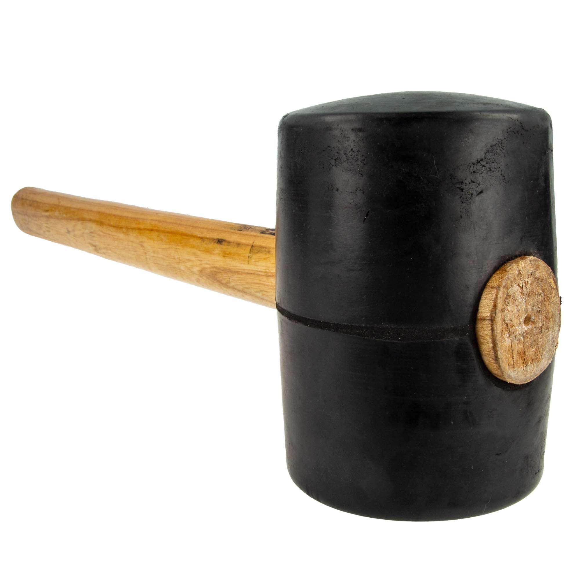 EUROTOOLS Hammer Gummihammer BIG Ø 80 mm 1150 Gramm, mit Holzgriff