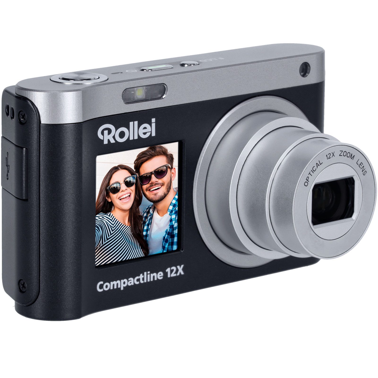 Rollei Compactline 12x (Kompaktkamera mit 12-fach Optik, 4K Video & Dual-Display)