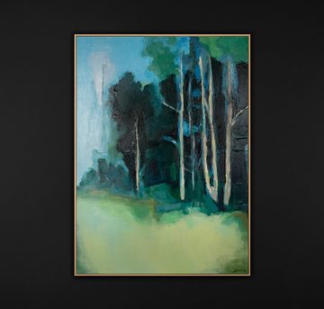YS-Art Gemälde Ruhiger Wald, Landschaft