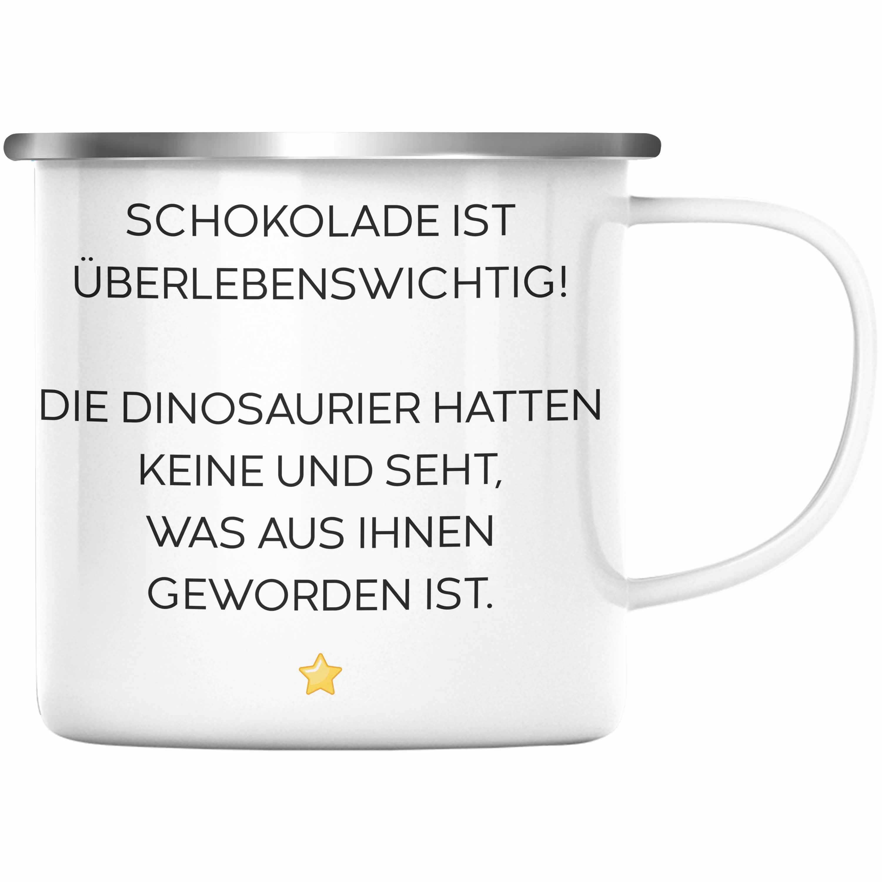 Trendation Thermotasse Trendation Lustige Emaille Tasse mit Spruch