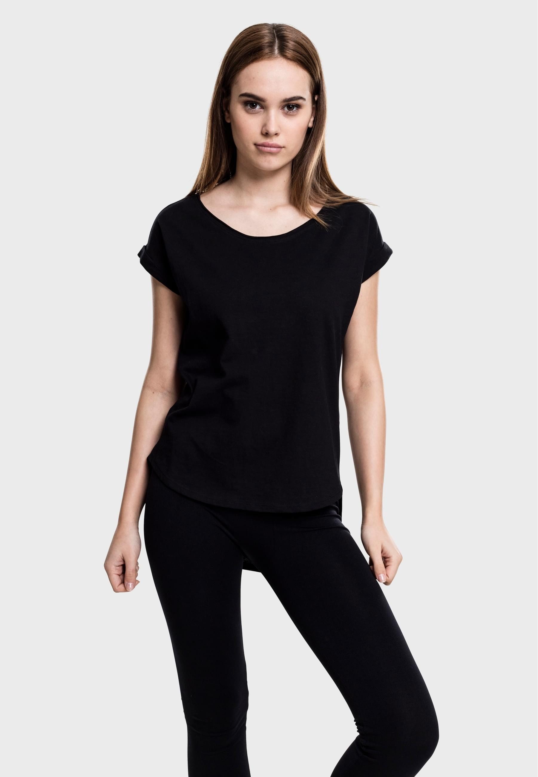 URBAN CLASSICS Kurzarmshirt Urban Classics Damen Ladies Long Back Shaped Sl günstig online kaufen
