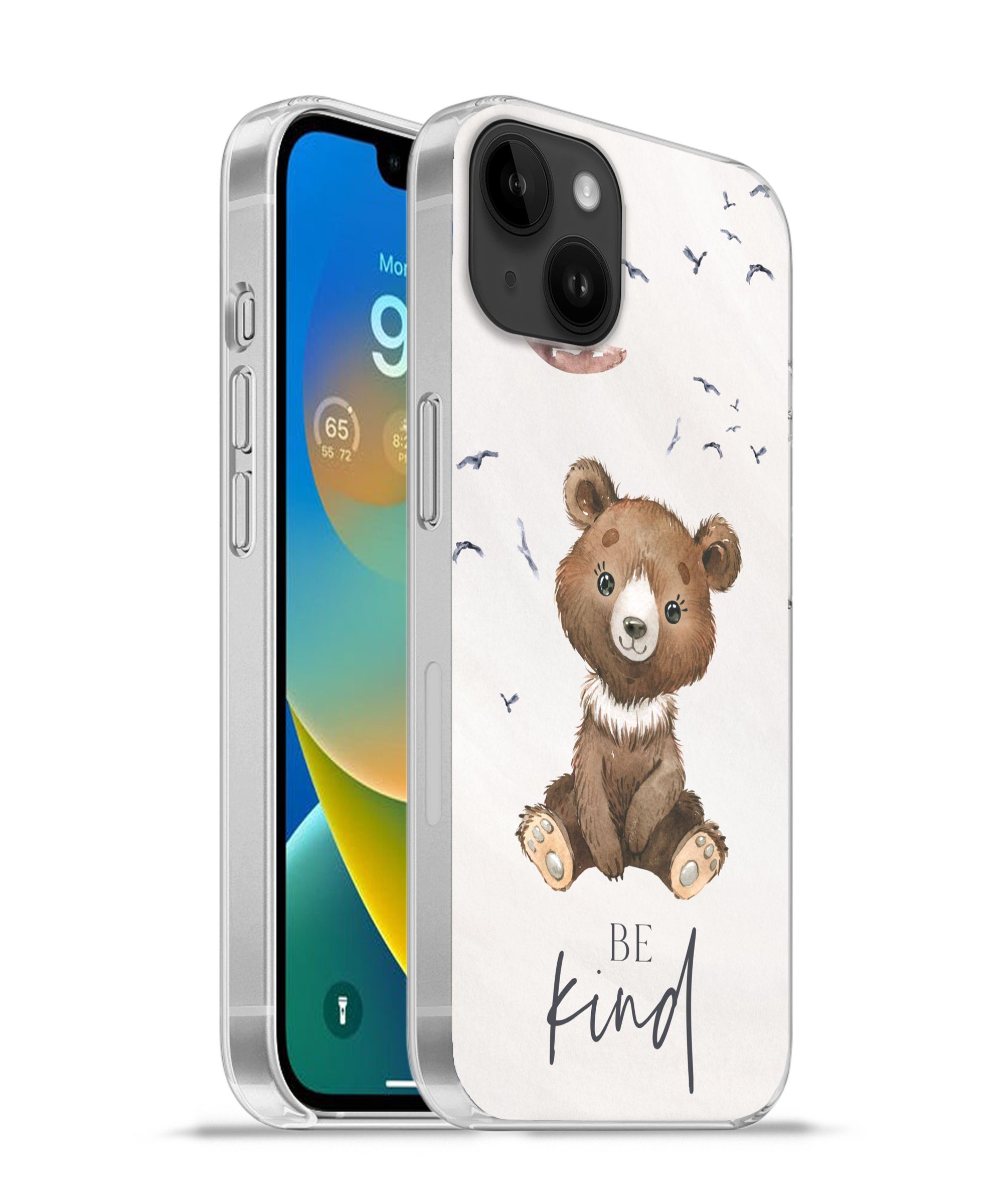 MuchoWow Handyhülle Sprichwörter Kind sein Kinder Teddybär