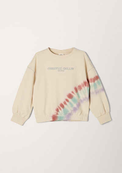 s.Oliver Sweatshirt »Sweatshirt mit Batik-Detail« (1-tlg) Stickerei