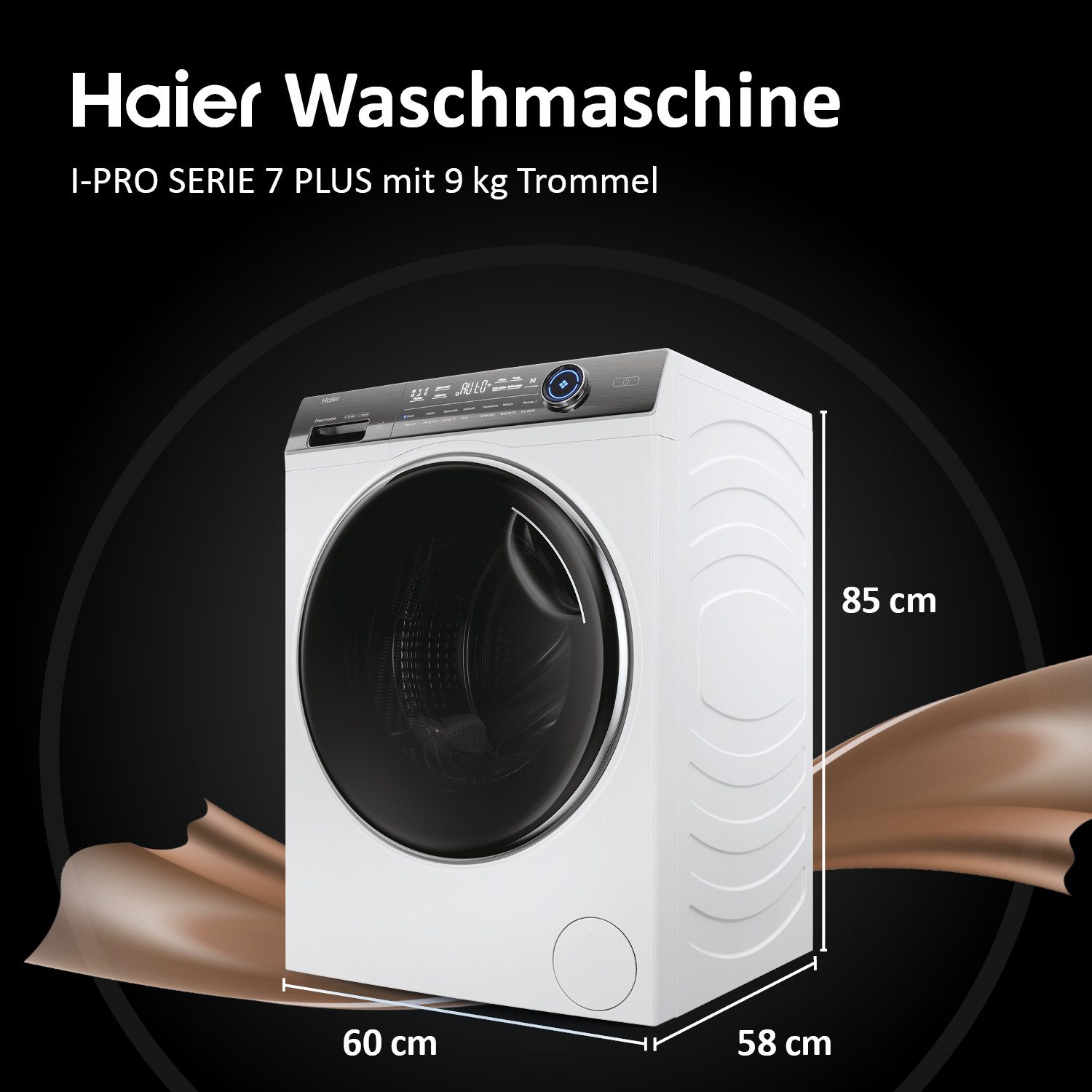 Haier Waschmaschine I-PRO SERIE 7 PLUS HW90-BD14979EU1, 9 kg, 1400 U/min, Refresh-Programm: Wäsche auffrischen mit Dampf