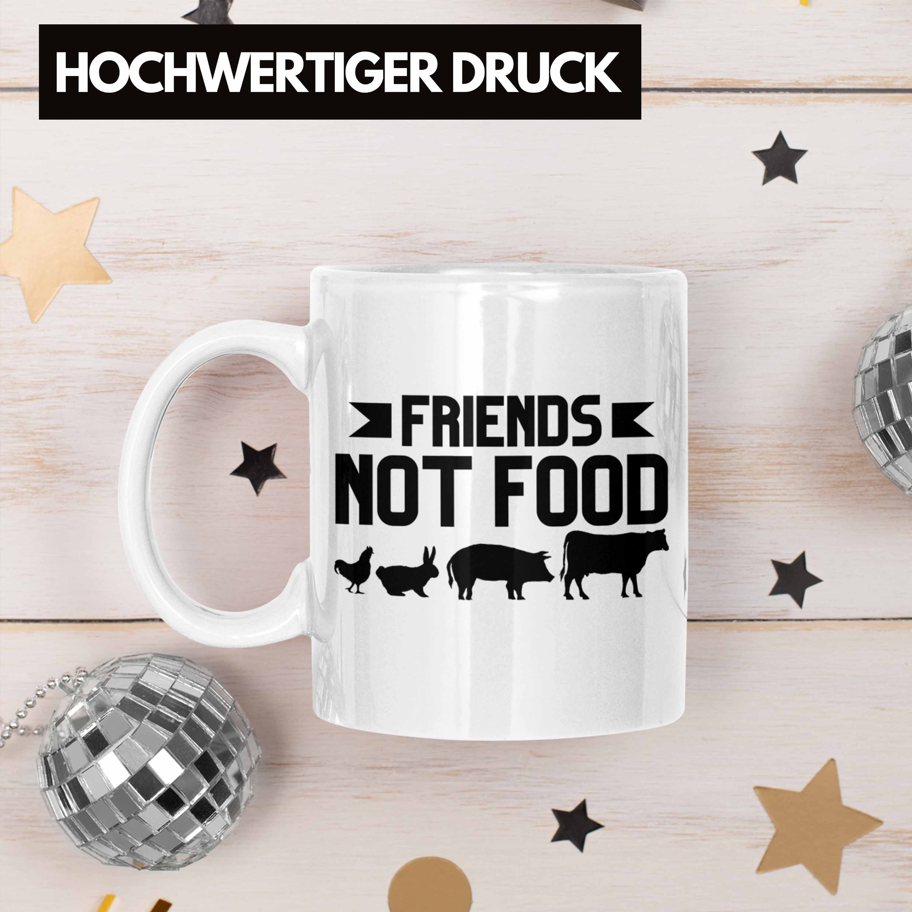 Spruch Not Trendation Vegan Lustiger Trendation Weiss Spruch Tasse Food Geschenkidee Lebensweise Geschenk - Vegane Tasse Friends Veganer