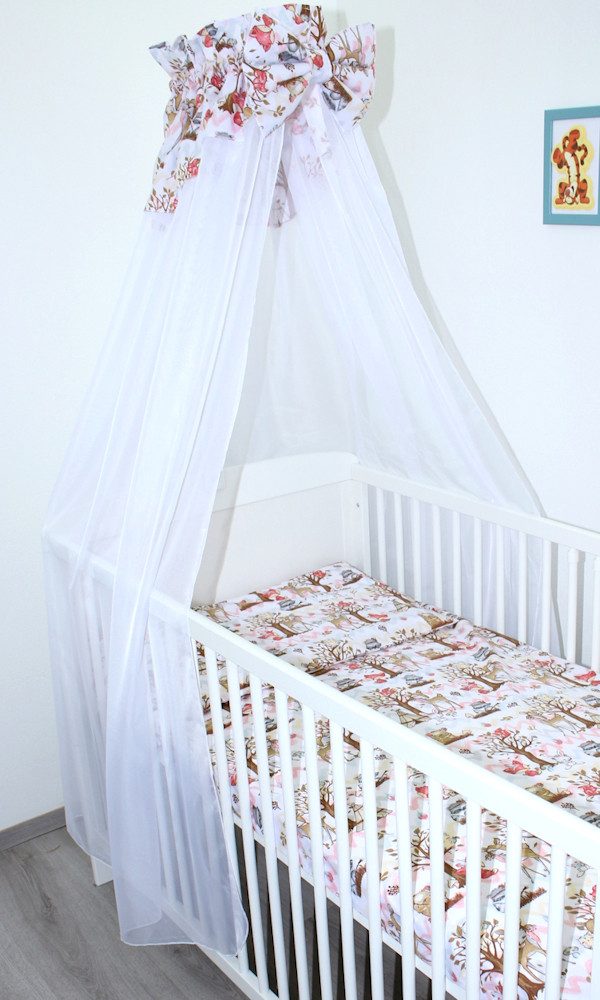 Primawela Betthimmel Betthimmel aus weißem Chiffon mit Baumwollabschluss Baby Kinder Bett