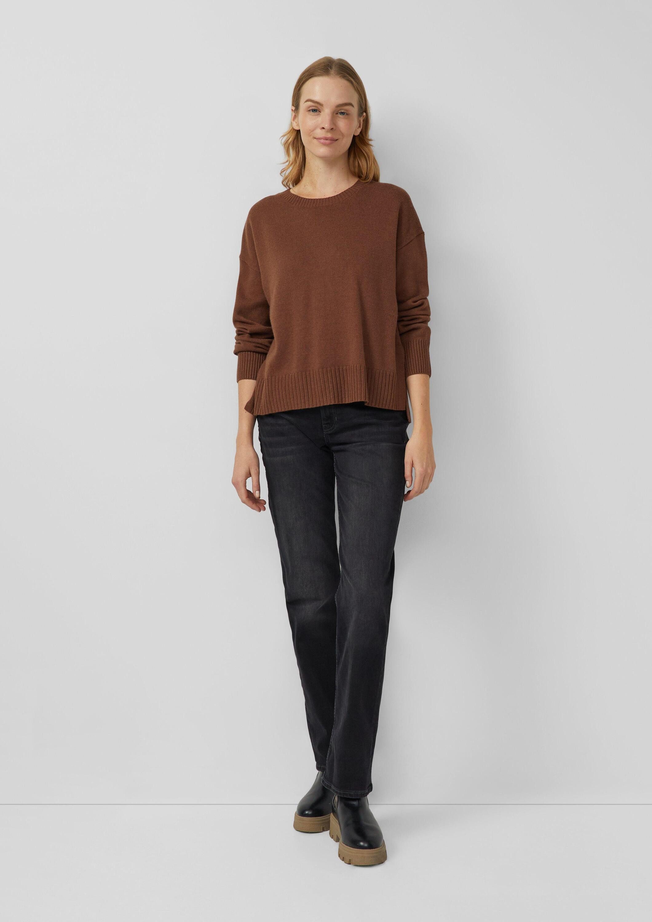 s.Oliver Longpullover Strickpullover Strickpullover mit Seitenschlitzen