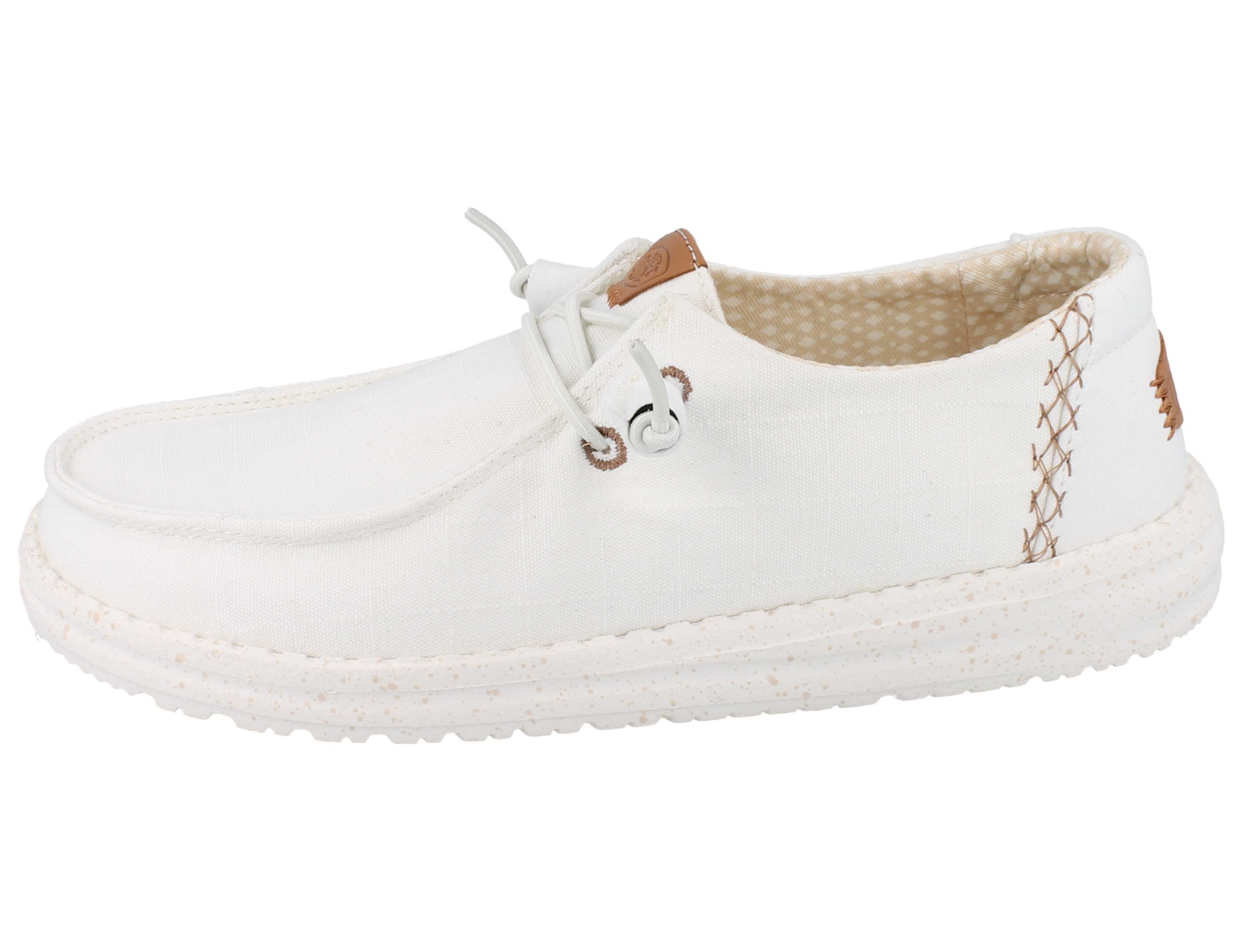 Hey Dude HEY DUDE Wendy Chambray Grid Damen Schlupfsneaker weiß Textil - Slipper Wechselfußbett