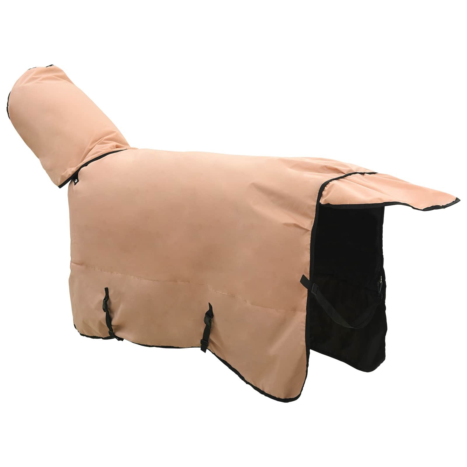 vidaXL Tierdecke Pferdedecke Cappuccino 155 cm Polyester