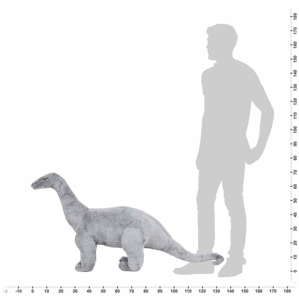 vidaXL Gra Kuscheltier Kuscheltier Plüschtier Dinosaurier Stehend Brachiosaurus Stofftier