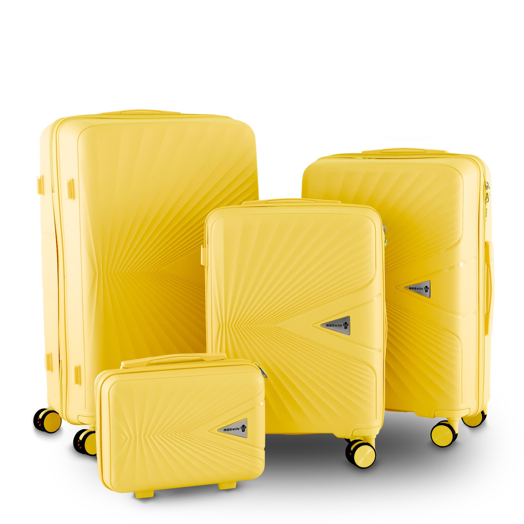 Trolleyset mit Beautycase Modell Cryta Tropic Gelb