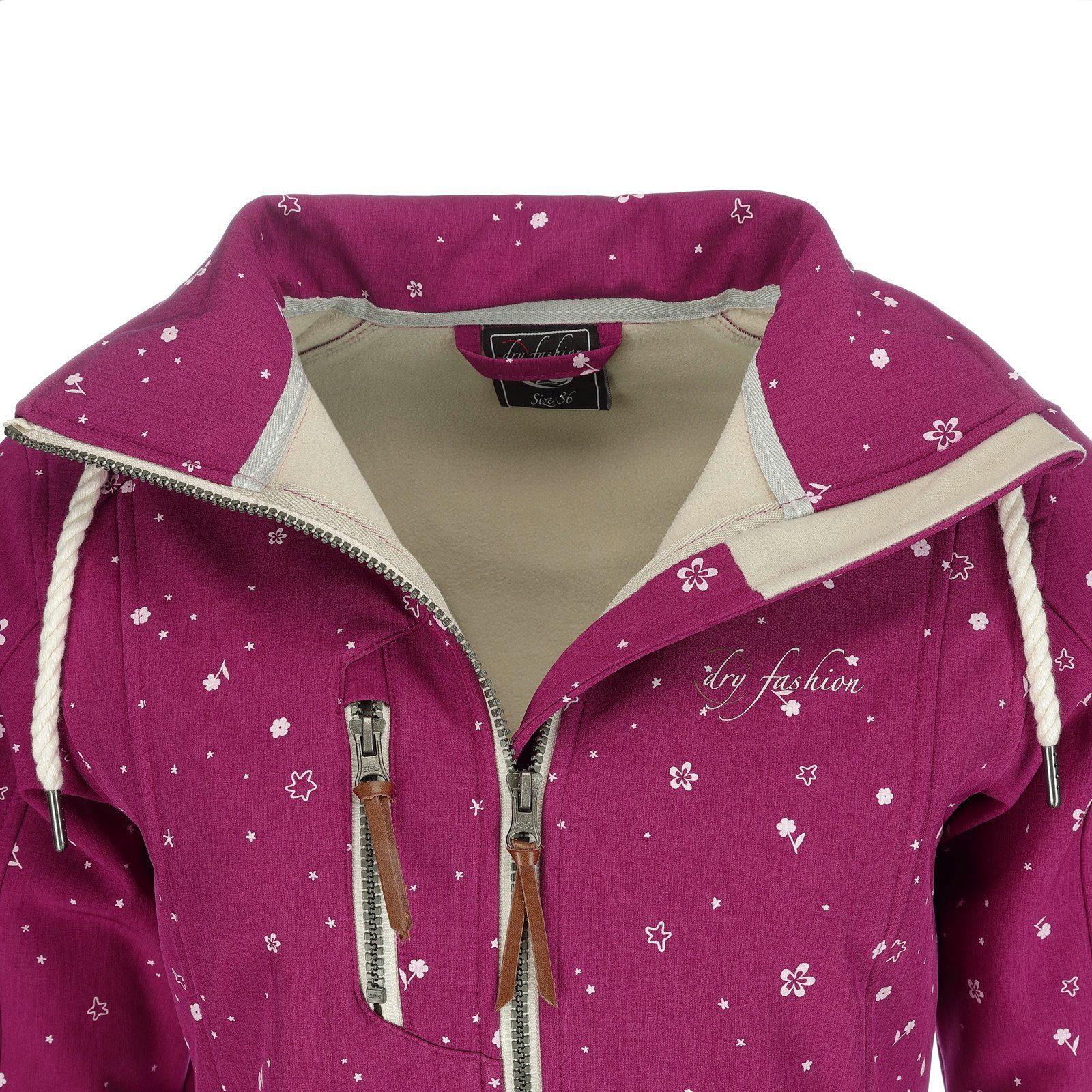Dry Fashion Softshelljacke Niebüll Damen Outdoor Jacke Niebüll mit verstellbarer und abnehmbarer Kapuze – Bild 5 von 5