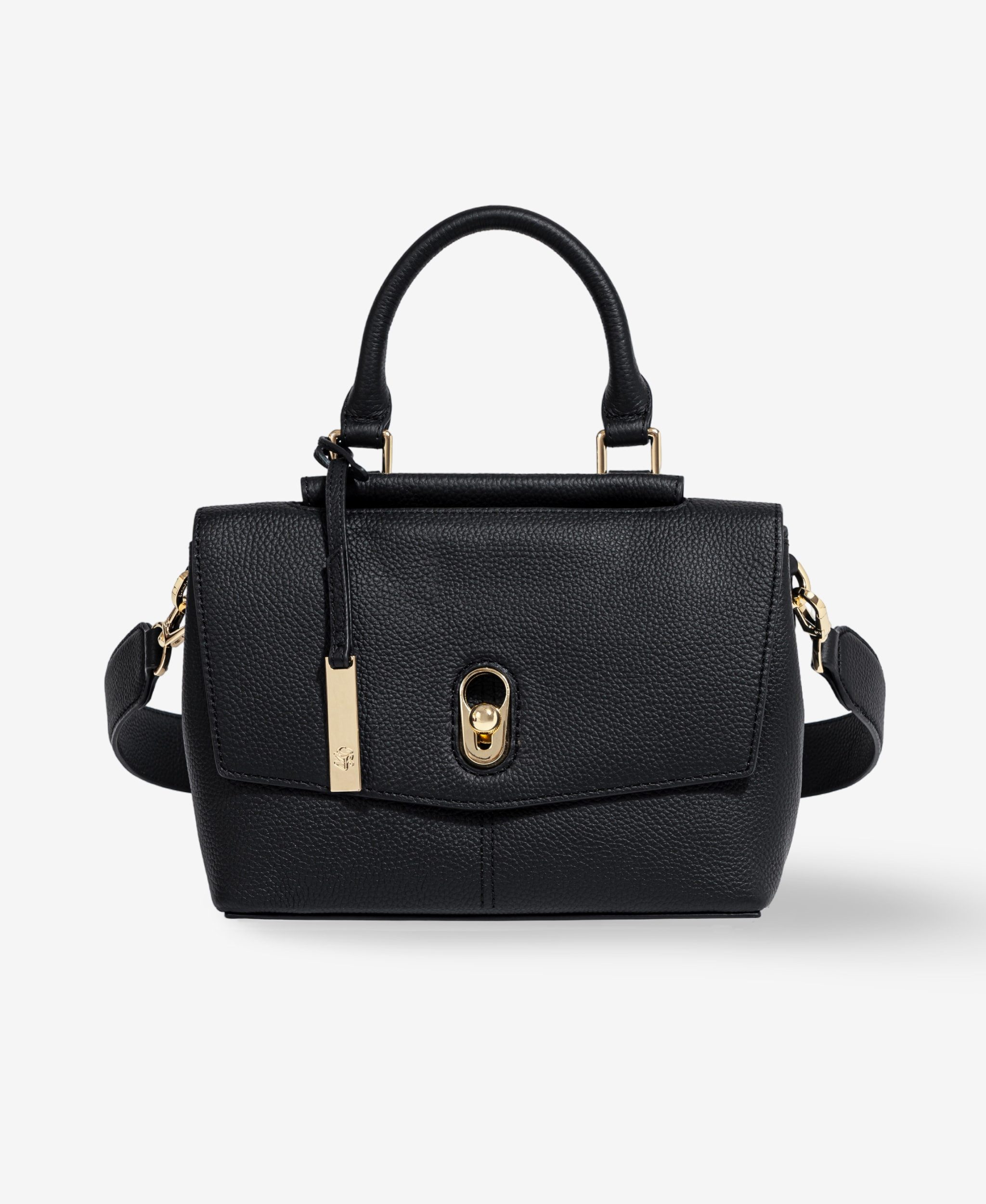 GLAMIRA Schultertasche Lysandra Schwarze Schultertasche (1-tlg), echt Leder