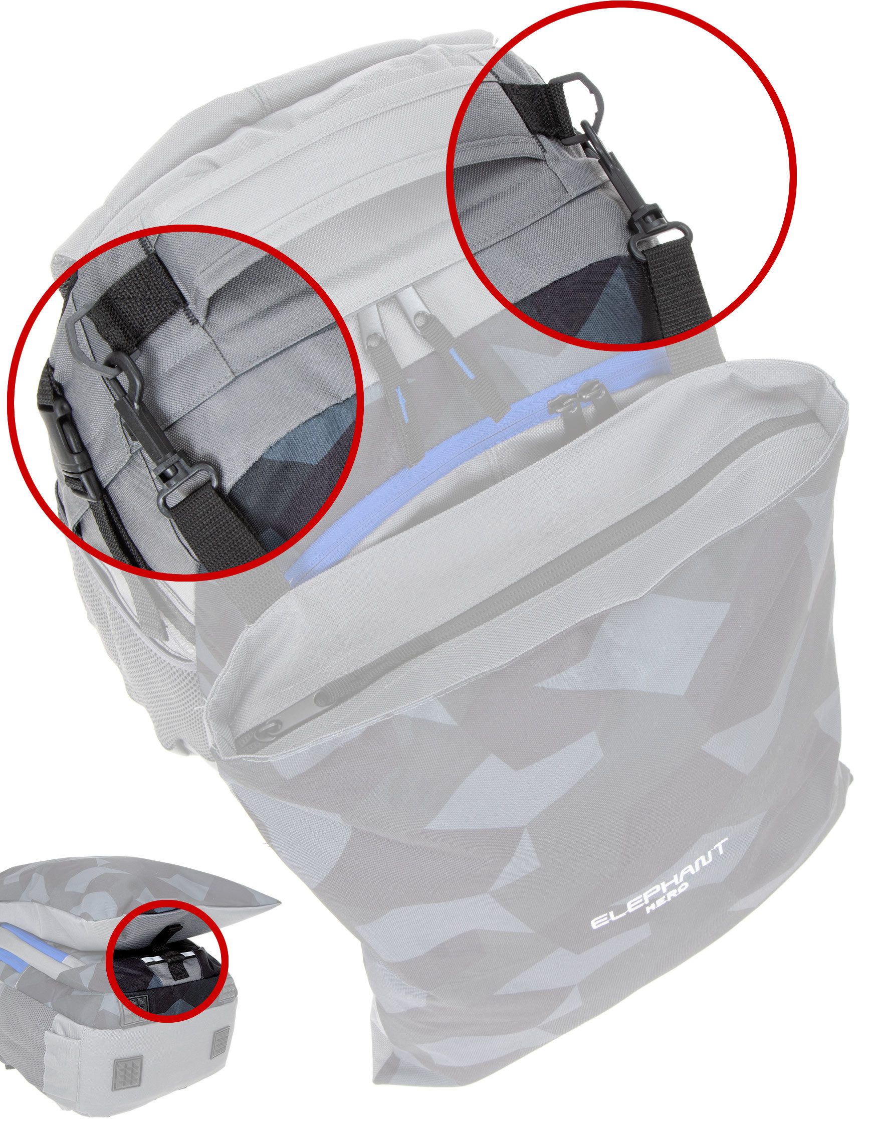 ELEPHANT Turnbeutel Sportbeutel Attach Bag Hero Signature Tasche, für Jungen Mädchen Schubeutel Gymbag + Trinkflasche – Bild 4 von 5