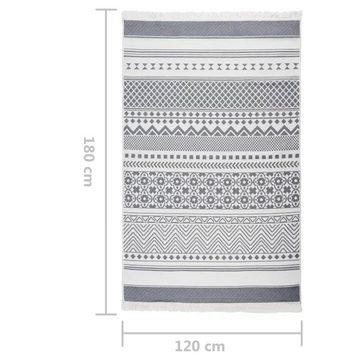 Teppich Teppich Grau und Weiß 120x180 cm Baumwolle, vidaXL, Rechteckig
